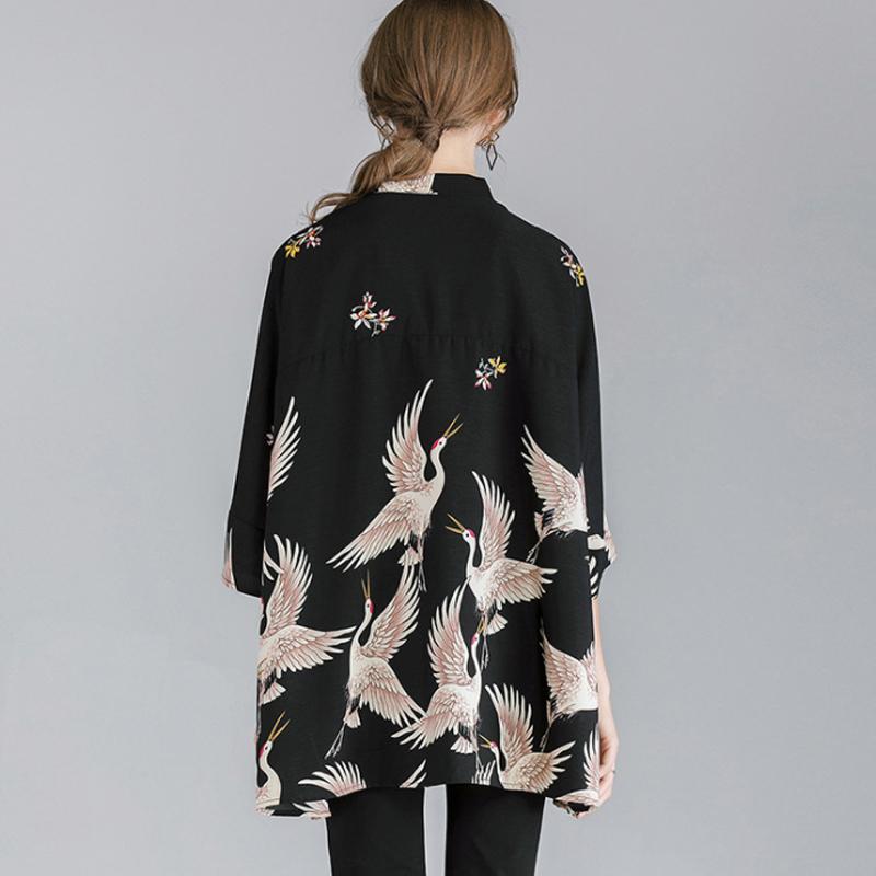 Print Loose Polyester Women Plus Size Shirt