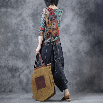 Tie-Neck Casual Printed Floral Midi Dress