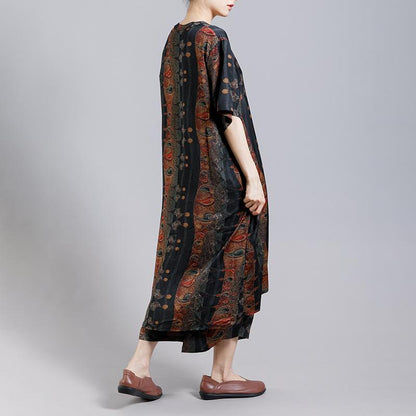 Print Stand Collar Irregular Blouse And Wide Leg Pants