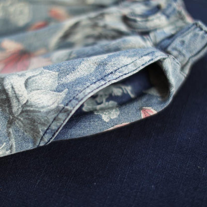 Print Washed Hole Loose Harem Jeans