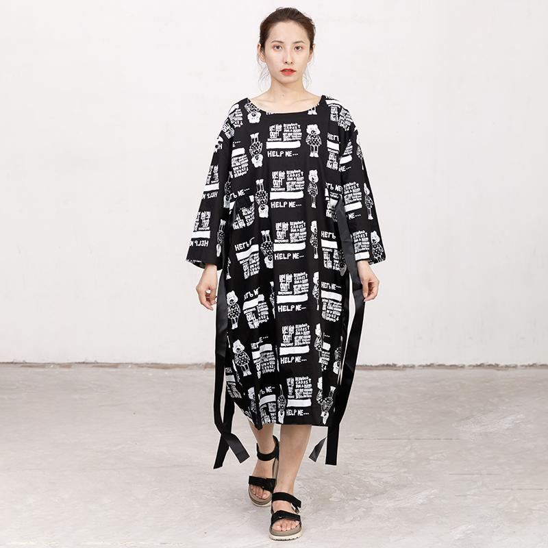 Printed Casual Lacing Comfortable Loose Fashion Dress