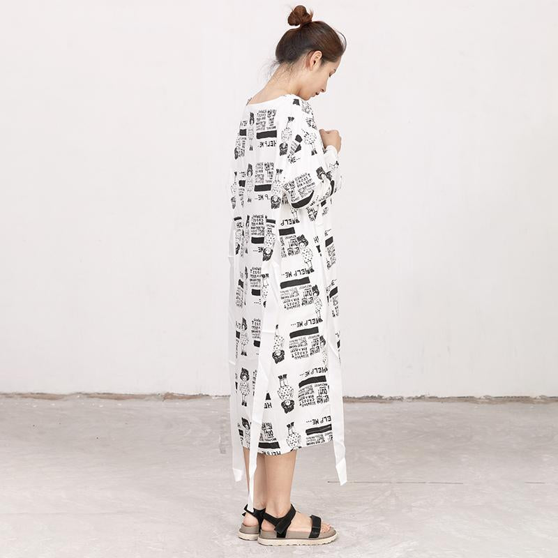 Printed Casual Lacing Comfortable Loose Fashion Dress