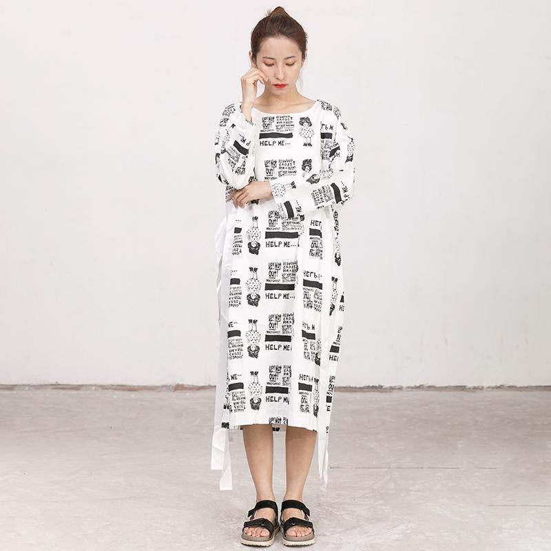 Printed Casual Lacing Comfortable Loose Fashion Dress