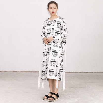 Printed Casual Lacing Comfortable Loose Fashion Dress