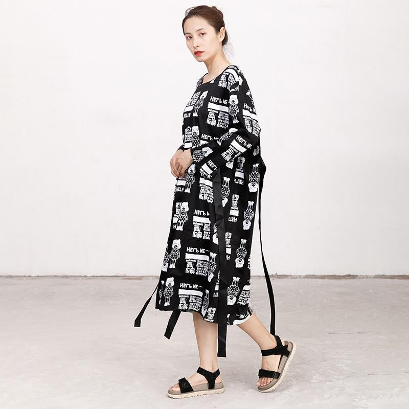 Printed Casual Lacing Comfortable Loose Fashion Dress