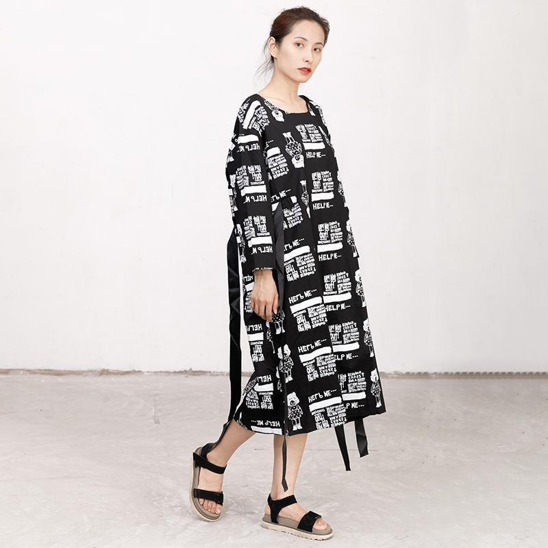 Printed Casual Lacing Comfortable Loose Fashion Dress