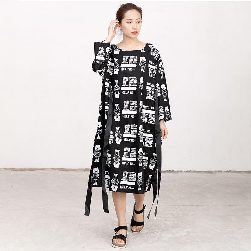 Printed Casual Lacing Comfortable Loose Fashion Dress