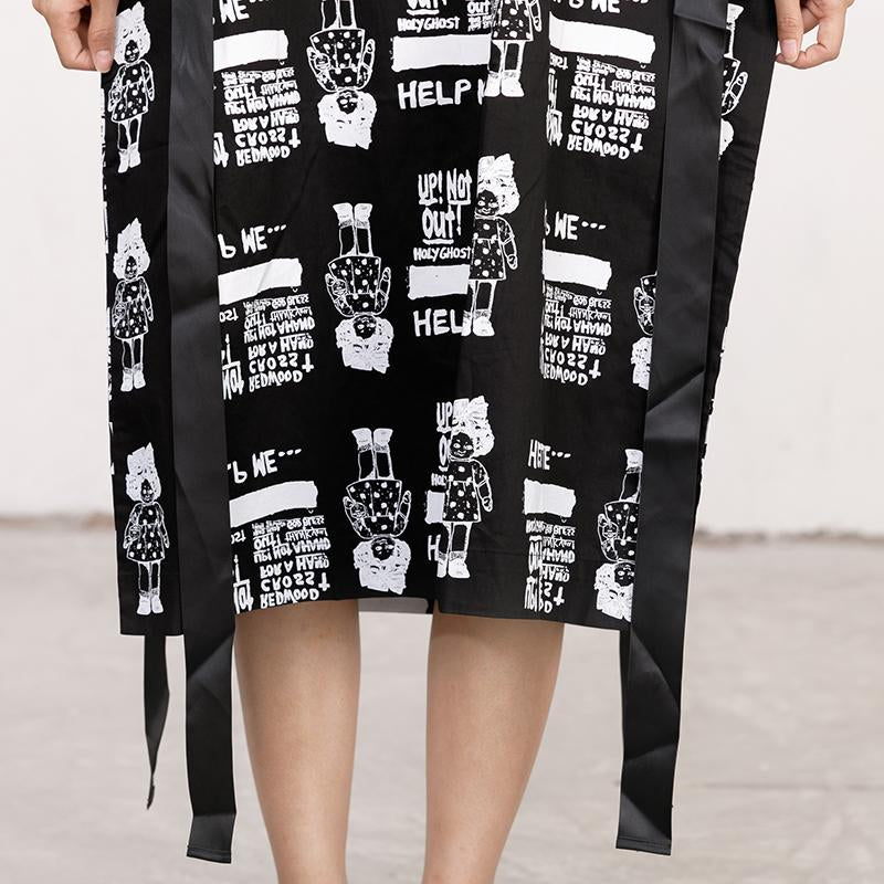 Printed Casual Lacing Comfortable Loose Fashion Dress