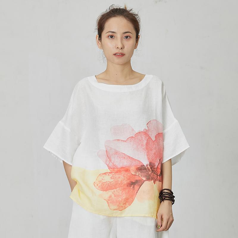 Printed Comfortable High Low Hem T-Shirt