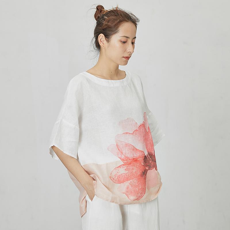 Printed Comfortable High Low Hem T-Shirt