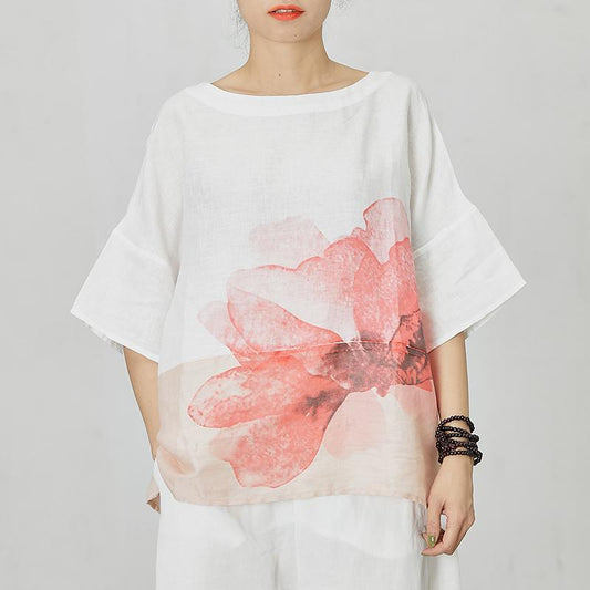 Printed Comfortable High Low Hem T-Shirt