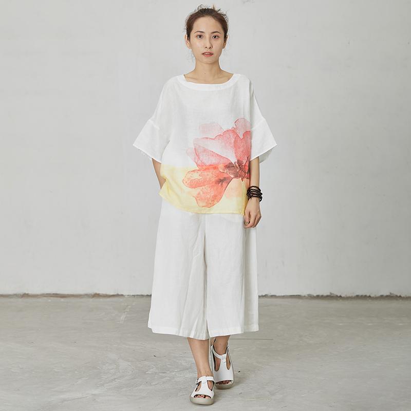 Printed Comfortable High Low Hem T-Shirt