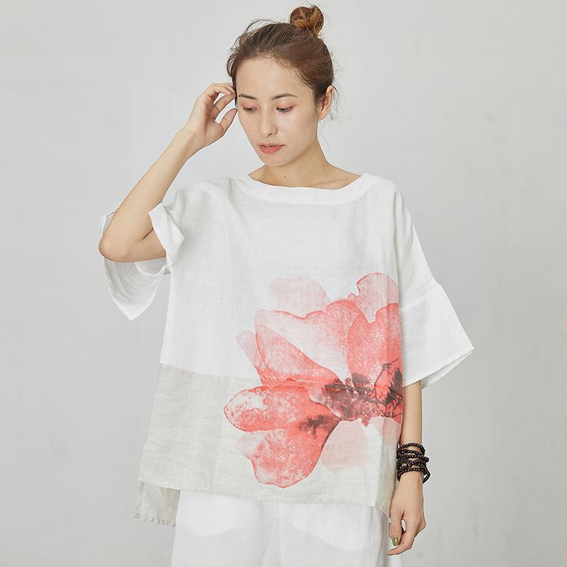 Printed Comfortable High Low Hem T-Shirt