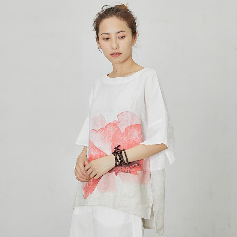 Printed Comfortable High Low Hem T-Shirt
