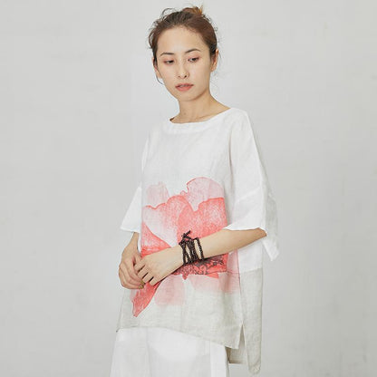 Printed Comfortable High Low Hem T-Shirt