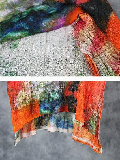 Printed High Low Hem Knitting T-Shirt