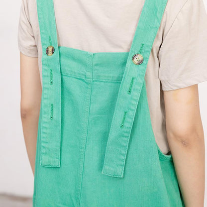 Printed Hole Pockets Casual Loose Overalls