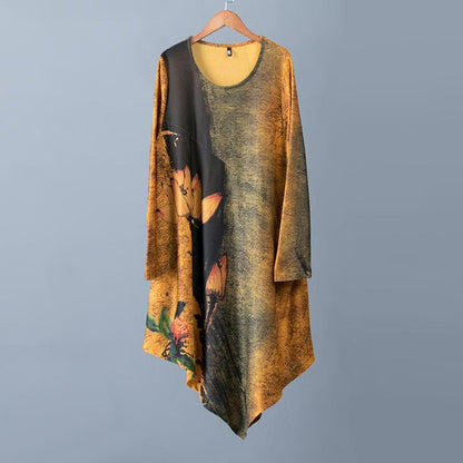 Printed Irregular Loose Soft Two Piece Suit