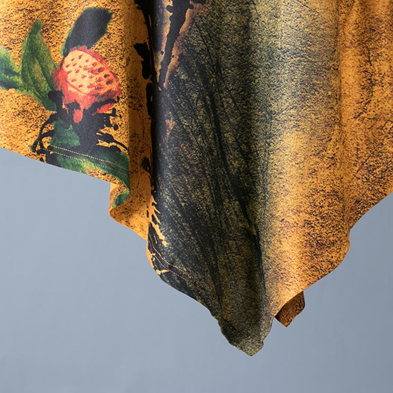 Printed Irregular Loose Soft Two Piece Suit