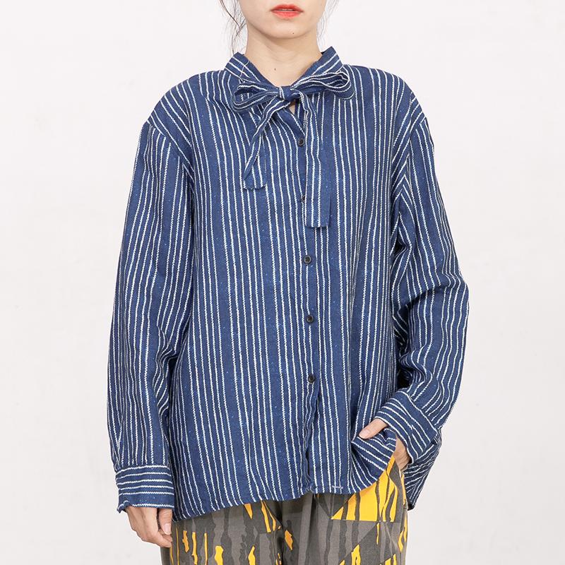 Printed Lacing Polo Collar Casual Shirt