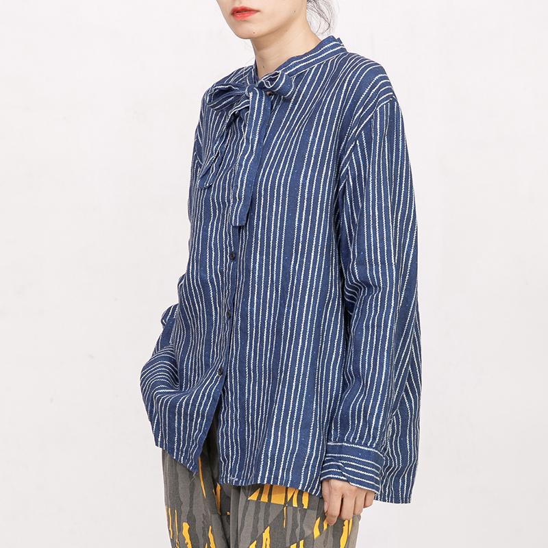 Printed Lacing Polo Collar Casual Shirt