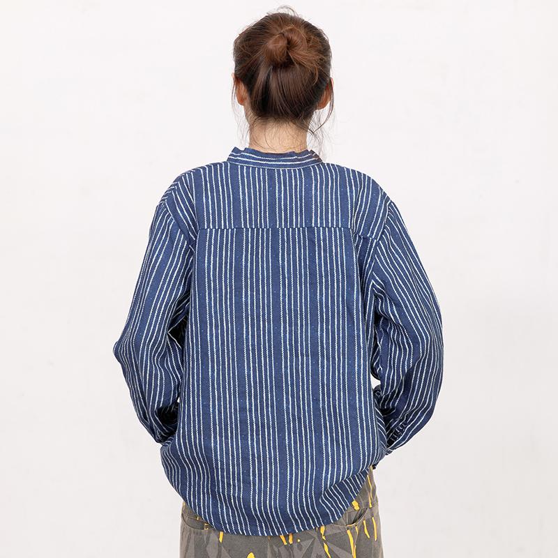 Printed Lacing Polo Collar Casual Shirt