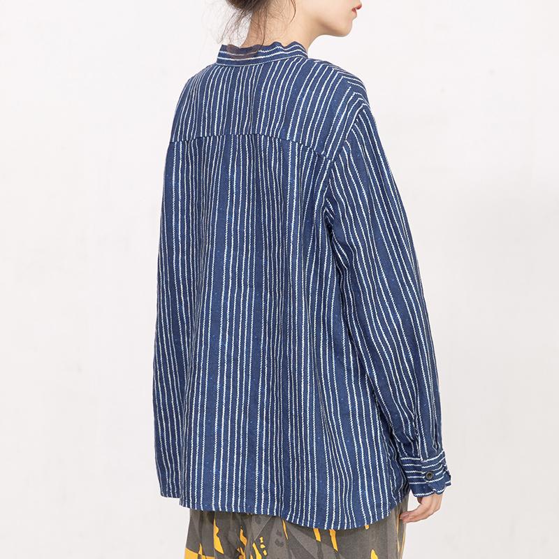 Printed Lacing Polo Collar Casual Shirt