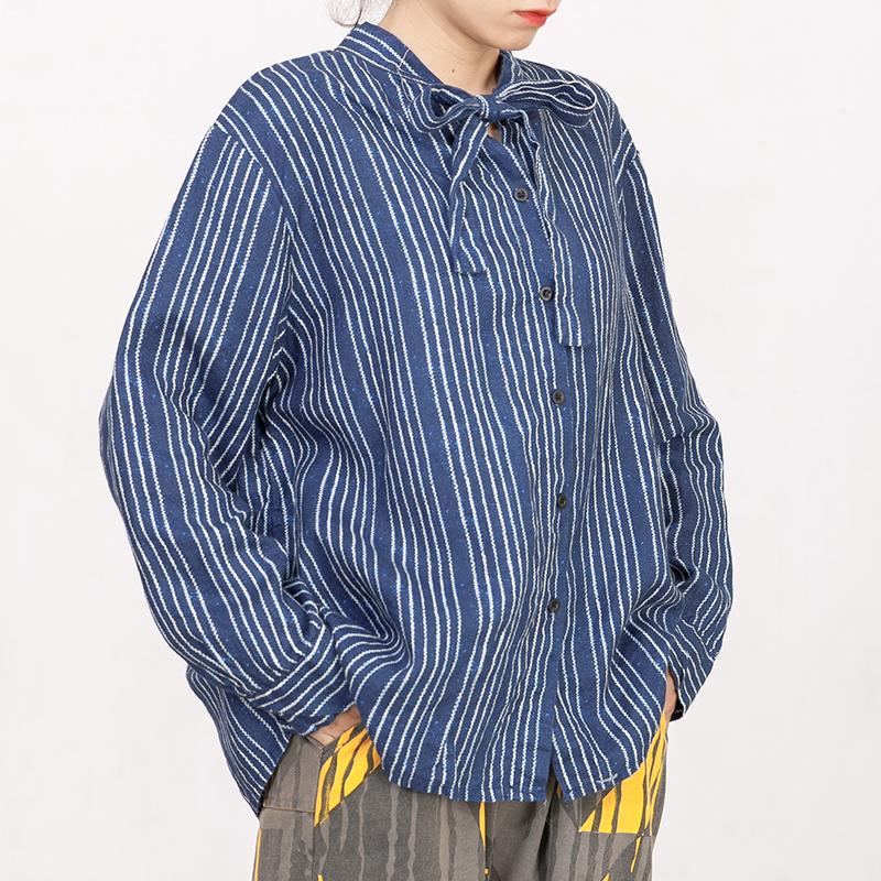 Printed Lacing Polo Collar Casual Shirt