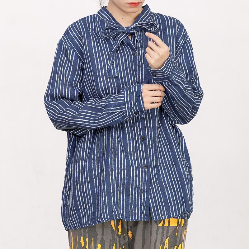 Printed Lacing Polo Collar Casual Shirt