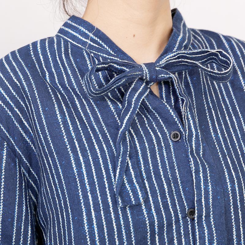 Printed Lacing Polo Collar Casual Shirt