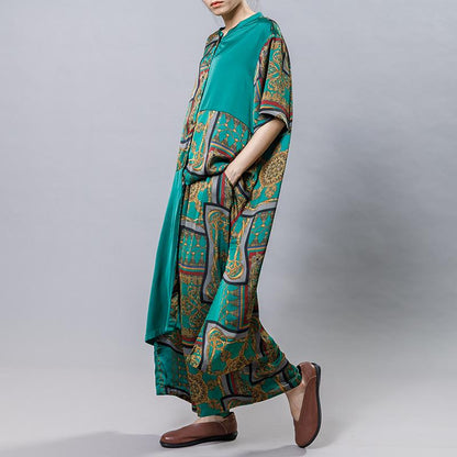 Printed Silky Soft Long Shirt And Wide Leg Pants