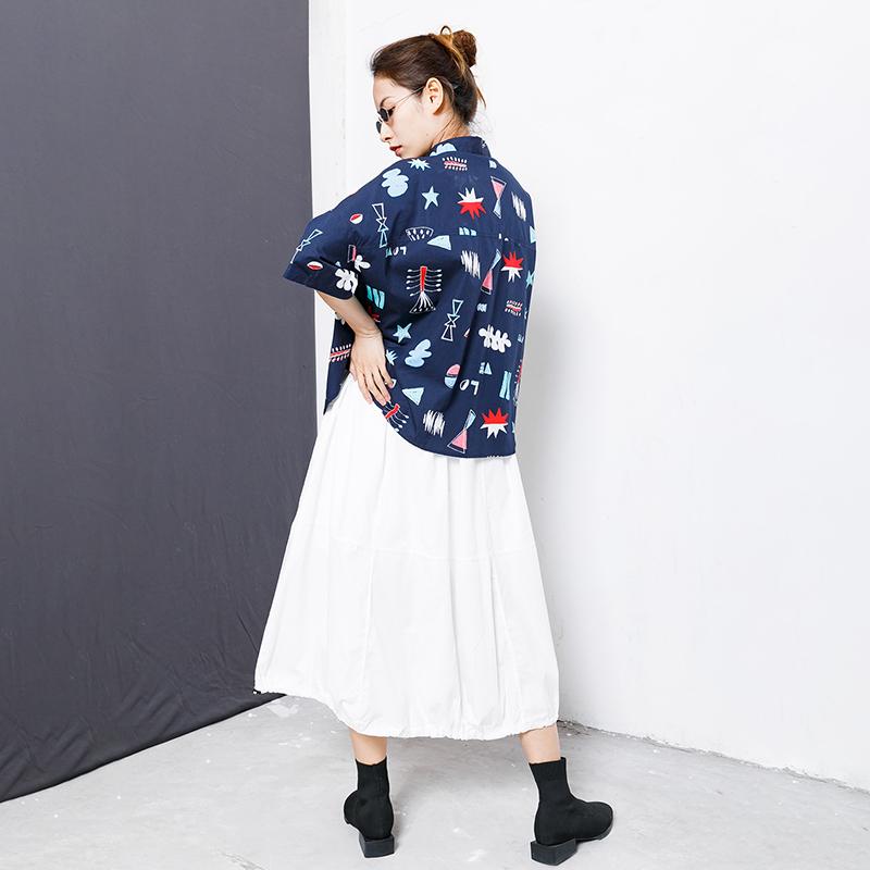 Printed Single Breasted Casual Loose T-Shirt