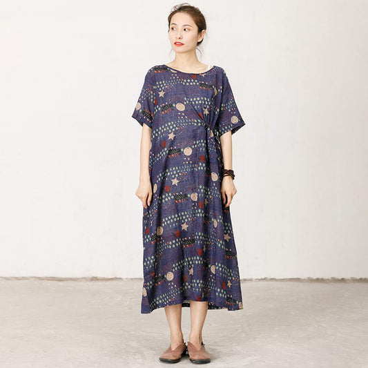 Printed Soft Comfortable Adjustable Waist Dress