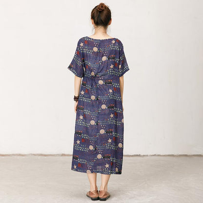 Printed Soft Comfortable Adjustable Waist Dress
