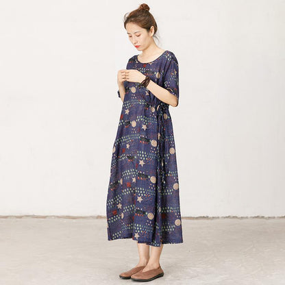 Printed Soft Comfortable Adjustable Waist Dress