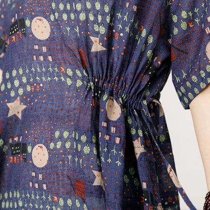 Printed Soft Comfortable Adjustable Waist Dress