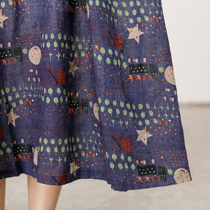 Printed Soft Comfortable Adjustable Waist Dress