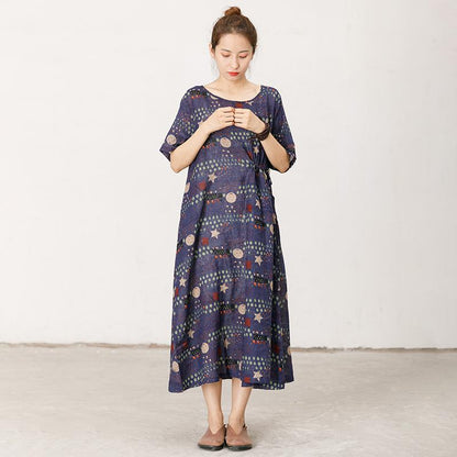 Printed Soft Comfortable Adjustable Waist Dress