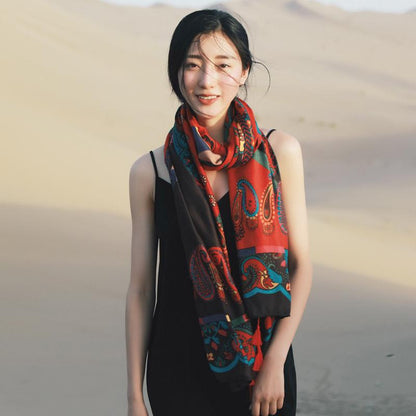Printed Soft Comfortable Sunscreen Beach Travel Scarf