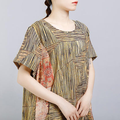 Printed Spliced Casual Comfortable Two Piece Suit