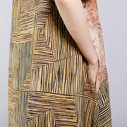 Printed Spliced Casual Comfortable Two Piece Suit
