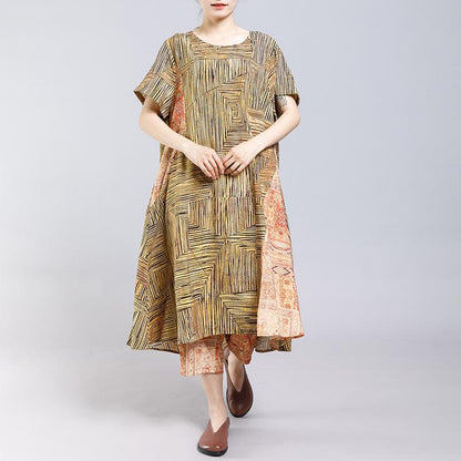 Printed Spliced Casual Comfortable Two Piece Suit