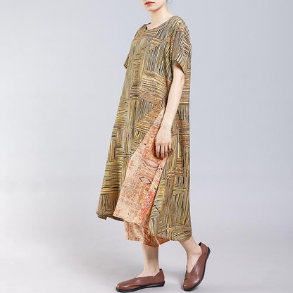 Printed Spliced Casual Comfortable Two Piece Suit