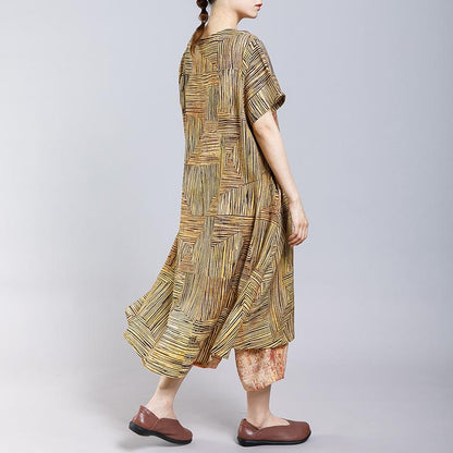 Printed Spliced Casual Comfortable Two Piece Suit