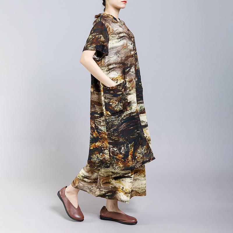 Printed Split Casual T-Shirt And Pants