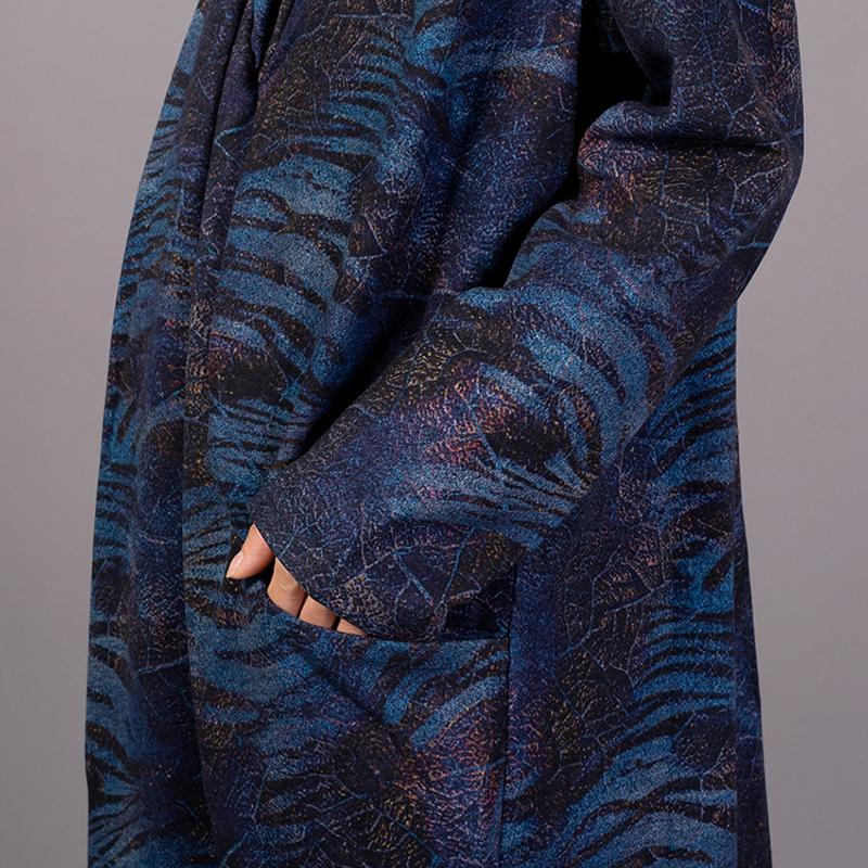 Printed Split Hem Retro Loose Dress