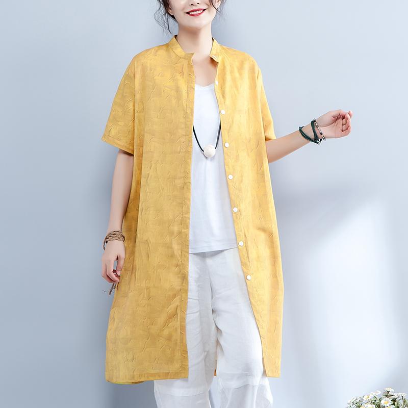 Printed Split Short Sleeve Soft Comfortable Shirt