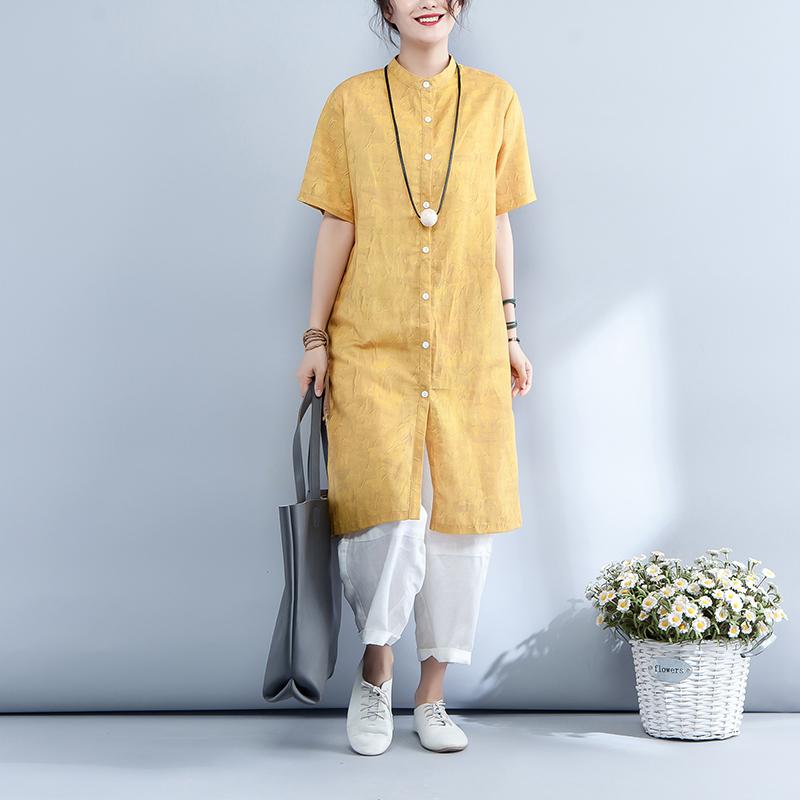 Printed Split Short Sleeve Soft Comfortable Shirt