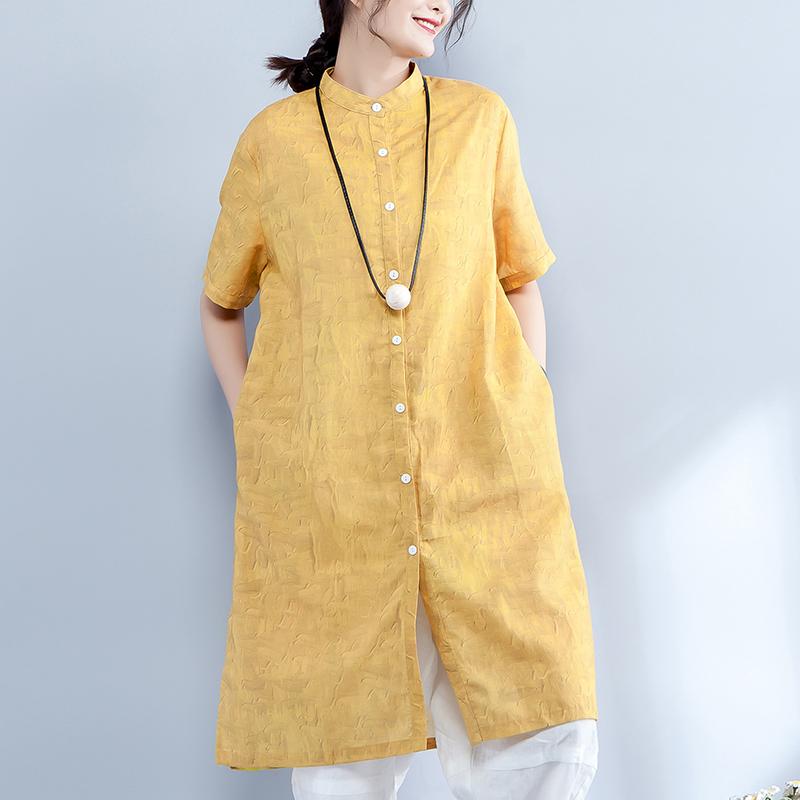 Printed Split Short Sleeve Soft Comfortable Shirt