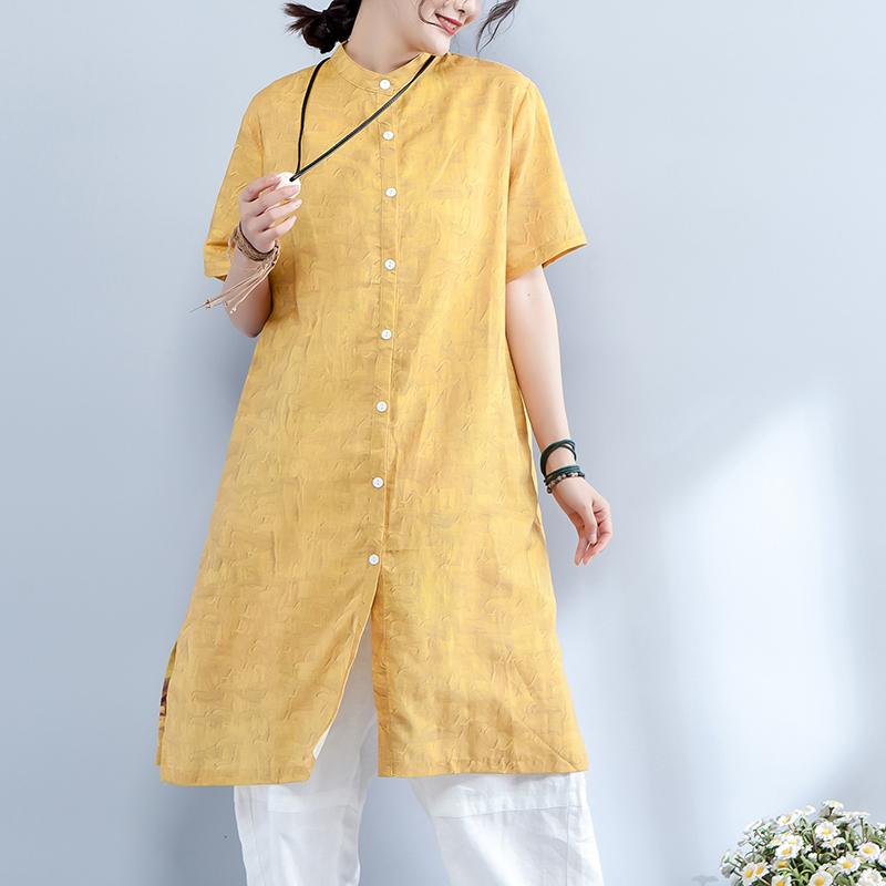 Printed Split Short Sleeve Soft Comfortable Shirt